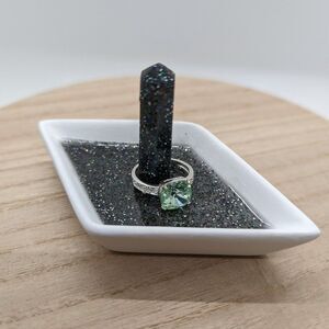 Ring Dish Diamond Shape w/ Glitter
